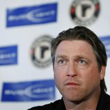 Hall of Fame NHL goalie Patrick Roy listens to a question during a news conference at the Colisee de Quebec in Quebec City, May 27, 2009. RE Hall of Fame NHL goalie Patrick Roy listens to a question during a news conference at the Colisee de Quebec in Quebec City, May 27, 2009. RE