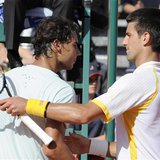 Novak Djokovic of Serbia (R) shakes hand with Rafael Nadal of Spain after the final match of the Monte Carlo Masters in Monaco April 21, 201 Novak Djokovic of Serbia (R) shakes hand with Rafael Nadal of Spain after the final match of the Monte Carlo Masters in Monaco April 21, 201