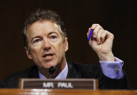 Senator Rand Paul (R-KY) speaks during a Senate homeland security and governmental affairs investigations subcommittee hearing on offshore p Senator Rand Paul (R-KY) speaks during a Senate homeland security and governmental affairs investigations subcommittee hearing on offshore p