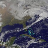 A winter storm system is seen over the eastern United States in this March 6, 2013 satellite image courtesy of NASA. REUTERS/NASA/NOAA/GOES/