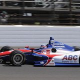 A.J. Foyt Enterprises driver Takuma Sato of Japan drives his race car on the track during the final practice session for the Indianapolis 50