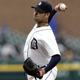 Detroit Tigers starting pitcher Anibal Sanchez throws to the Toronto Blue Jays during the first inning of their MLB American League baseball Detroit Tigers starting pitcher Anibal Sanchez throws to the Toronto Blue Jays during the first inning of their MLB American League baseball