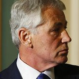 U.S. Defense Secretary Chuck Hagel takes part in a news conference on efforts to eliminate VA claims backlogs, at the U.S. Capitol in Washin U.S. Defense Secretary Chuck Hagel takes part in a news conference on efforts to eliminate VA claims backlogs, at the U.S. Capitol in Washin
