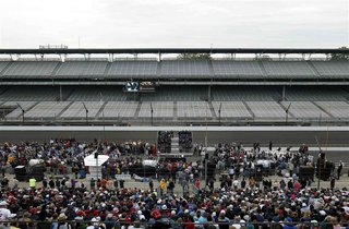 A general view of the drivers meeting for the Indianapolis 500 at the Indianapolis Motor Speedway in Indianapolis, Indiana May 25, 2013. REU