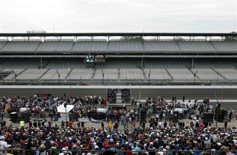 A general view of the drivers meeting for the Indianapolis 500 at the Indianapolis Motor Speedway in Indianapolis, Indiana May 25, 2013. REU A general view of the drivers meeting for the Indianapolis 500 at the Indianapolis Motor Speedway in Indianapolis, Indiana May 25, 2013. REU