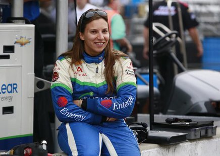 KV Racing Technology driver Simona de Silvestro of Switzerland sits on ...