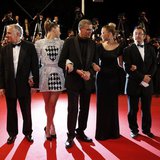 Producer Brahim Chioua, cast member Adele Exarchopoulos, director Abdellatif Kechiche, cast member Lea Seydoux and producer Vincent Maraval 