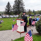 Keynote speaker Physician's Mate George Flynn speaking at Wausau's Memorial Day ceremony, May 27 2013 Keynote speaker Physician's Mate George Flynn speaking at Wausau's Memorial Day ceremony, May 27 2013