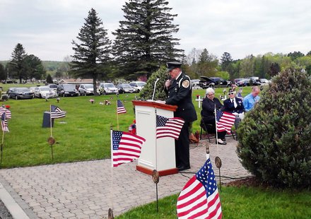 Keynote speaker Physician's Mate George Flynn speaking at Wausau's Memorial Day ceremony, May 27 2013 Keynote speaker Physician's Mate George Flynn speaking at Wausau's Memorial Day ceremony, May 27 2013