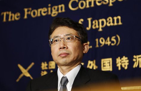 Bank of Japan (BOJ) board member Ryuzo Miyao attends a news conference at the Foreign Correspondents' Club of Japan in Tokyo May 28, 2013. R Bank of Japan (BOJ) board member Ryuzo Miyao attends a news conference at the Foreign Correspondents' Club of Japan in Tokyo May 28, 2013. R