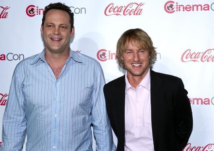 Actors Vince Vaughn (L) and Owen Wilson, recipients of the Comedy Duo of the Year Award, arrive at the CinemaCon awards ceremony at Caesars Actors Vince Vaughn (L) and Owen Wilson, recipients of the Comedy Duo of the Year Award, arrive at the CinemaCon awards ceremony at Caesars
