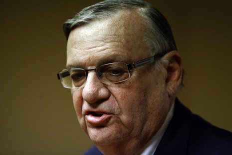 Maricopa County Sheriff Joe Arpaio speaks during a news conference at his headquarters in Phoenix, Arizona August 31, 2012. REUTERS/Joshua L Maricopa County Sheriff Joe Arpaio speaks during a news conference at his headquarters in Phoenix, Arizona August 31, 2012. REUTERS/Joshua L