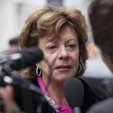 Neelie Kroes, european commissioner for digital technology, arrives at a meeting for European Liberal politicians in Amsterdam February 25, 