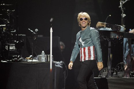 Singer Jon Bon Jovi performs with his band Bon Jovi during the 2012 iHeart Radio Music Festival at the MGM Grand Garden Arena in Las Vegas, Singer Jon Bon Jovi performs with his band Bon Jovi during the 2012 iHeart Radio Music Festival at the MGM Grand Garden Arena in Las Vegas,