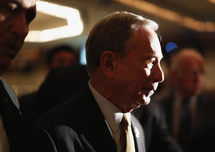 New York City Mayor Michael Bloomberg exits following a speech to the Real Estate Board of New York in New York, May 30, 2013. REUTERS/Brend New York City Mayor Michael Bloomberg exits following a speech to the Real Estate Board of New York in New York, May 30, 2013. REUTERS/Brend