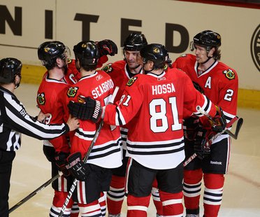 The Chicago Blackhawks have moved on to the next round of the NHL Playoffs. The Chicago Blackhawks have moved on to the next round of the NHL Playoffs.