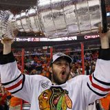 HE WANTS IT AGAIN: Chicago Blackhawks Brent Seabrook celebrates with the Stanley Cup in 2010. REUTERS/Shaun Best