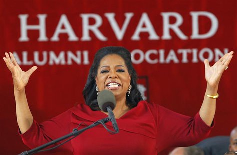 Media mogul Oprah Winfrey delivers the commencement address during Harvard University's 362nd Commencement Exercises in Cambridge, Massachus Media mogul Oprah Winfrey delivers the commencement address during Harvard University's 362nd Commencement Exercises in Cambridge, Massachus