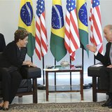U.S. Vice President Joe Biden (R) speaks to Brazil's President Dilma Rousseff during a meeting on his visit to Brazil, at the Planalto Palac U.S. Vice President Joe Biden (R) speaks to Brazil's President Dilma Rousseff during a meeting on his visit to Brazil, at the Planalto Palac