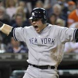 A DIFFERENT UNIFORM, A DIFFERENT CITY, THE SAME REACTION: Current Pittsburgh Pirates catcher Russell Martin was a New York Yankee when he celebrated after scoring against the Detroit Tigers in the third inning of Game 4 in their MLB American League Division Series baseball playoffs in Detroit, Michigan, October 4, 2011. Martin vexed the Bengals again last night by singling home the only run in the 11th inning of a 1-0 Pirates victory. REUTERS/Mike Cassese