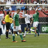 USA's Clint Dempsey (C) celebrates his goal in the second half of their international friendly soccer match against Germany at RFK Stadium i