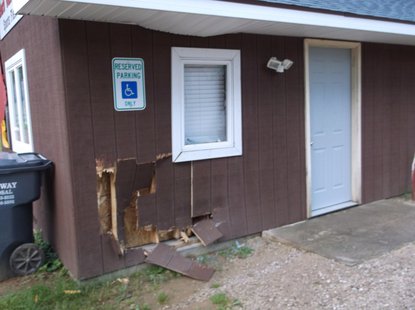 They say the small building in the park suffered $3,500 damage. They say the small building in the park suffered $3,500 damage.