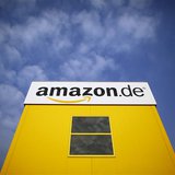 The logo of Amazon is pictured on a warehouse in Bad Hersfeld May 14, 2013. Employees of Amazon took part in a strike by German united servi