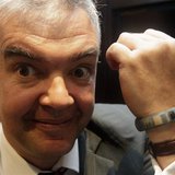 ARM's Chief Marketing Officer and EVP of Business Development Ian Drew displays the Nike+ FuelBand, which contains STM32 ARM Cortex-M3 chips