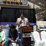 Oneida Tribal officials hold groundbreaking ceremony to announce casino expansion project on June 3, 2013. (photo by reporter Jeff Flynt).