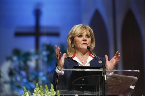 Oklahoma Governor Mary Fallin speaks at the First Baptist Church of Moore community memorial service following the large tornado in Moore, O Oklahoma Governor Mary Fallin speaks at the First Baptist Church of Moore community memorial service following the large tornado in Moore, O