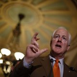 U.S. Senator John Cornyn speaks to the media following the weekly Republican Senate policy meeting on Capitol Hill in Washington, February 2