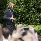 U.S. President Barack Obama waves to fans before honoring the Baltimore Ravens team and their Super Bowl XLVII victory on the South Lawn of U.S. President Barack Obama waves to fans before honoring the Baltimore Ravens team and their Super Bowl XLVII victory on the South Lawn of