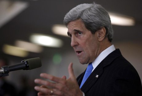 U.S. Secretary of State John Kerry speaks at a news conference in Tel Aviv May 24, 2013. REUTERS/Jim Young U.S. Secretary of State John Kerry speaks at a news conference in Tel Aviv May 24, 2013. REUTERS/Jim Young