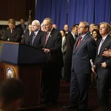 The U.S. Senate's "Gang on Eight" are pictured during a news briefing on Capitol Hill in Washington, April 18, 2013. REUTERS/Jason Reed The U.S. Senate's "Gang on Eight" are pictured during a news briefing on Capitol Hill in Washington, April 18, 2013. REUTERS/Jason Reed