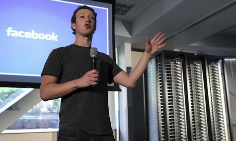 Facebook Founder & Chief Executive Officer Mark Zuckerberg, launches the "open compute program" at Facebook's headquarters in Palo Alto, Cal Facebook Founder & Chief Executive Officer Mark Zuckerberg, launches the "open compute program" at Facebook's headquarters in Palo Alto, Cal