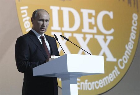 Russian President Vladimir Putin speaks during International Drug Enforcement Conference in Moscow June 5, 2013. REUTERS/Sergei Karpukhin Russian President Vladimir Putin speaks during International Drug Enforcement Conference in Moscow June 5, 2013. REUTERS/Sergei Karpukhin