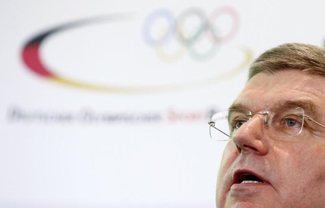 German Olympic Sports Confederation (Deutscher Olympischer Sportbund, DOSB) President Thomas Bach addresses a news conference in Frankfurt M German Olympic Sports Confederation (Deutscher Olympischer Sportbund, DOSB) President Thomas Bach addresses a news conference in Frankfurt M