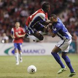 Costa Rica's Joel Campbell (L) fights for the ball with Honduras' Victor Bernardez during their 2014 World Cup qualifying soccer match at th Costa Rica's Joel Campbell (L) fights for the ball with Honduras' Victor Bernardez during their 2014 World Cup qualifying soccer match at th