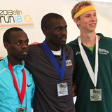 Lani Rutto (center) won The 2013 Bellin Run, flanked by Alan Kiprono (left) who finished second, and Bill Jones (right) who finished third. Lani Rutto (center) won The 2013 Bellin Run, flanked by Alan Kiprono (left) who finished second, and Bill Jones (right) who finished third.