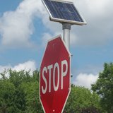Solar powered crossing sign
