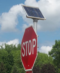 Solar powered crossing sign
Solar powered crossing sign