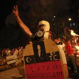 An anti-government protester gestures during a demonstration in central Ankara June 9, 2013. REUTERS/Dado Ruvic