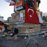 People sleep at Taksim square in central Istanbul June 10, 2013. REUTERS/Murad Sezer