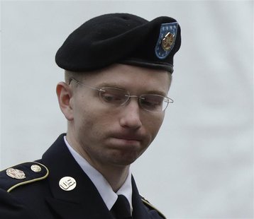 U.S. Army Private First Class Bradley Manning enters the courtroom for day four of his court martial at Fort Meade, Maryland June 10, 2013. U.S. Army Private First Class Bradley Manning enters the courtroom for day four of his court martial at Fort Meade, Maryland June 10, 2013.