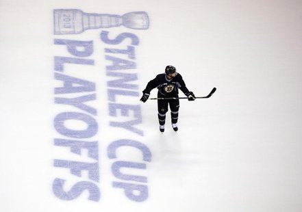 Boston Bruins defenseman Dennis Seidenberg skates during a team practice in Boston, Massachusetts June 10, 2013, The Boston Bruins will play Boston Bruins defenseman Dennis Seidenberg skates during a team practice in Boston, Massachusetts June 10, 2013, The Boston Bruins will play