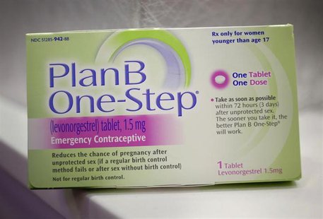 A Plan B One-Step emergency contraceptive box is seen in New York, April 5, 2013.REUTERS/Shannon Stapleton A Plan B One-Step emergency contraceptive box is seen in New York, April 5, 2013.REUTERS/Shannon Stapleton