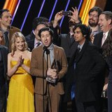 The cast of "The Big Bang Theory" accept the award for "Favorite Network TV Comedy" at the 2013 People's Choice Awards in Los Angeles, Janua The cast of "The Big Bang Theory" accept the award for "Favorite Network TV Comedy" at the 2013 People's Choice Awards in Los Angeles, Janua