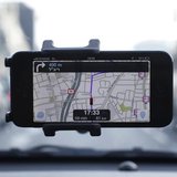 Waze, an Israeli mobile satellite navigation application, is seen on a smartphone in this photo illustration taken in Tel Aviv May 9, 2013. 