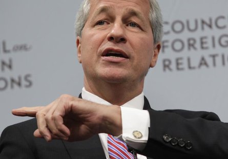 JPMorgan Chase & Co CEO Jamie Dimon gestures as he talks about the state of the global economy at a forum hosted by the Council on Foreign R JPMorgan Chase & Co CEO Jamie Dimon gestures as he talks about the state of the global economy at a forum hosted by the Council on Foreign R