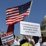 Latinos protest in favor of comprehensive immigration reform on the West side of Capitol Hill in Washington, April 10, 2013. REUTERS/Larry D Latinos protest in favor of comprehensive immigration reform on the West side of Capitol Hill in Washington, April 10, 2013. REUTERS/Larry D